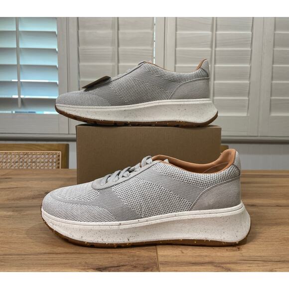 FitFlop F-Mode E01 Knit Flatform Sneakers Grey Suede/Poly Side 10 US 42 EU NWOB - Picture 4 of 14